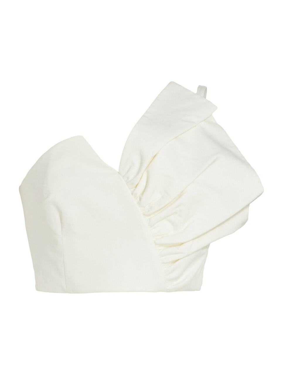 Amur Ruffled Ivory Declan Bustier Top Size 0